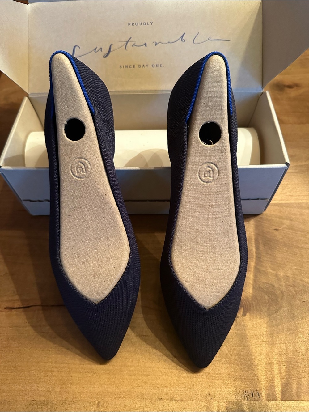 Rothy’s The Point Flats, Size 10, Maritime Navy - Like New in Box